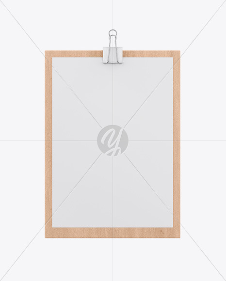 Free Wooden Clipboard W/ A4 Paper Mockup PSD Mockups