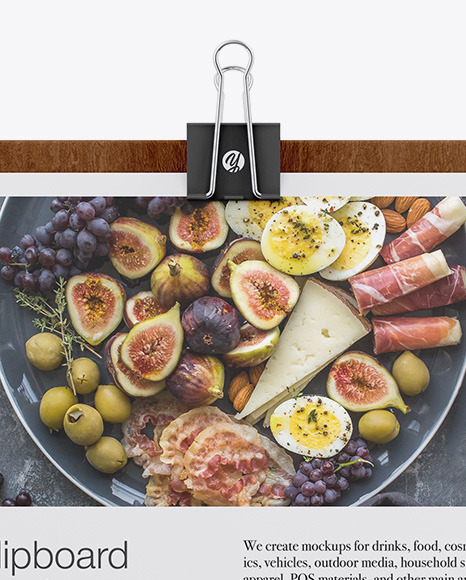 Wooden Clipboard W  A4 Paper Mockup PSD #2