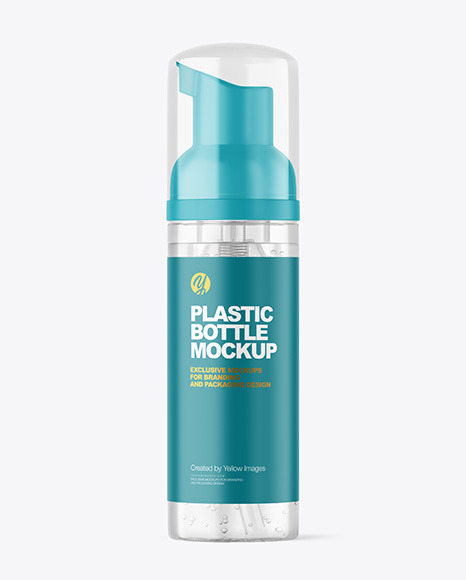 Clear Cosmetic Bottle with Pump Mockup