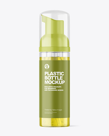 Color Liquid Cosmetic Bottle with Pump Mockup PSD #2