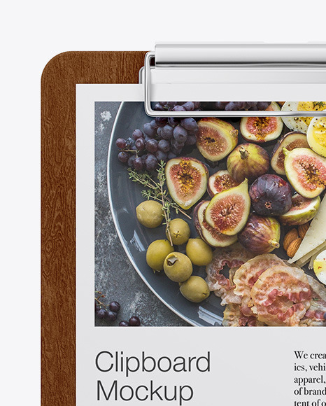 Wooden Clipboard W  A4 Paper Mockup PSD #1