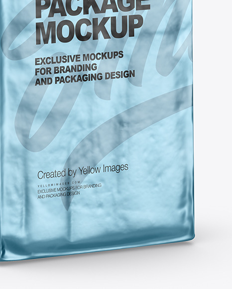 Matte Metallic Coffee Bag Package Mockup PSD #5