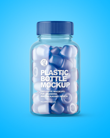 Download Plastic Bottle With Gummies Mockup Yellow Author