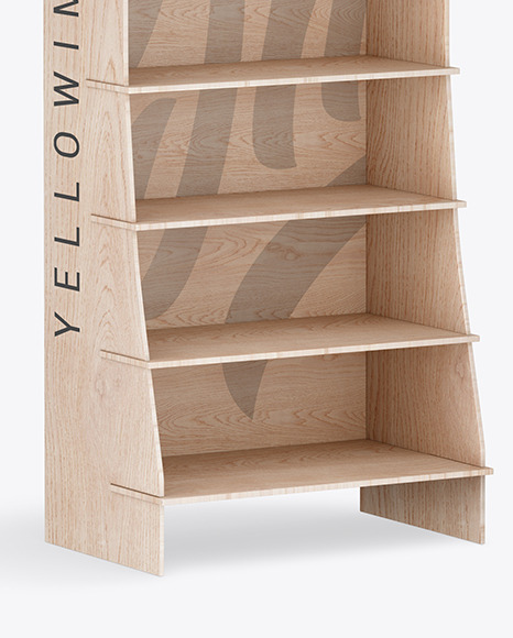Wooden Display Stand Mockup PSD #1