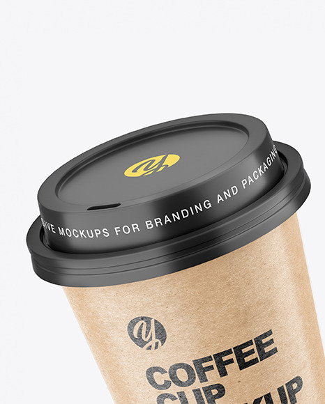 Two Kraft Coffee Cups Mockup PSD #2