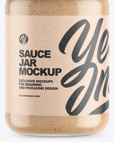Clear Glass Jar w  Sauce Mockup PSD #6