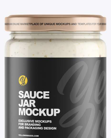 Clear Glass Jar w  Sauce Mockup PSD #2