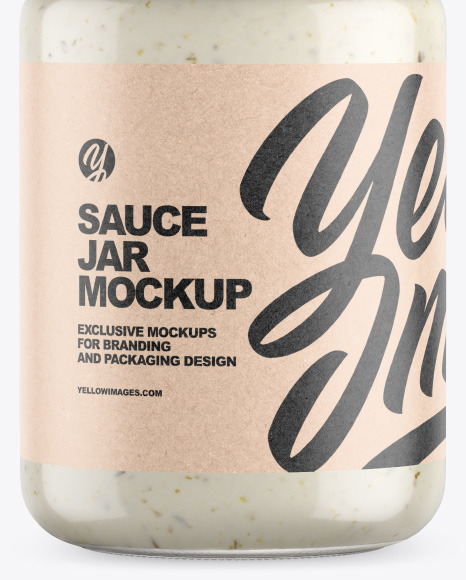 Clear Glass Jar w  Sauce Mockup PSD #6