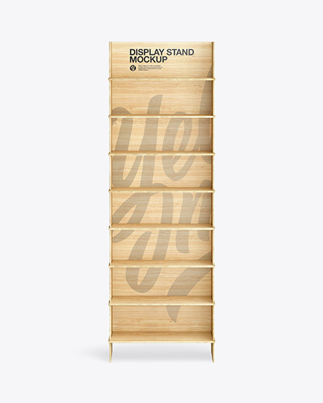 Wooden Display Stand Mockup