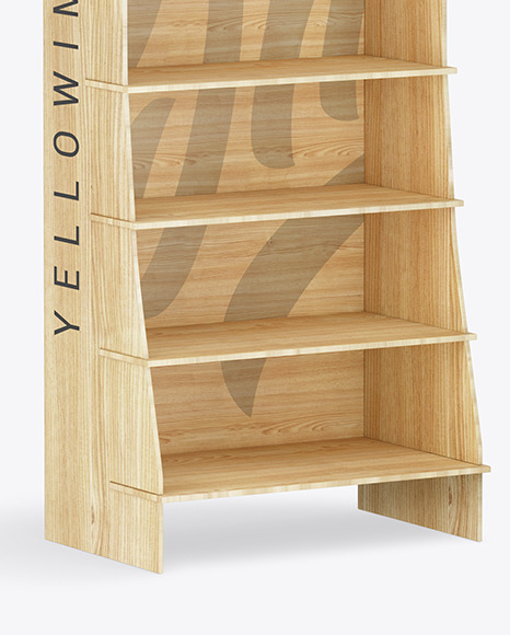 Wooden Display Stand Mockup PSD #1