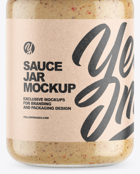 Clear Glass Jar w  Sauce Mockup PSD #6