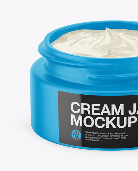 Opened Matte Cream Jar Mockup PSD #4