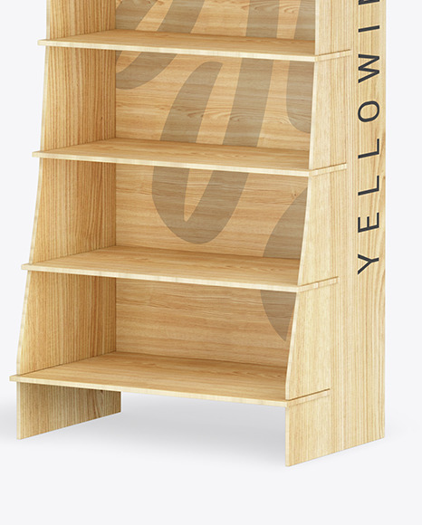 Wooden Display Stand Mockup PSD #1