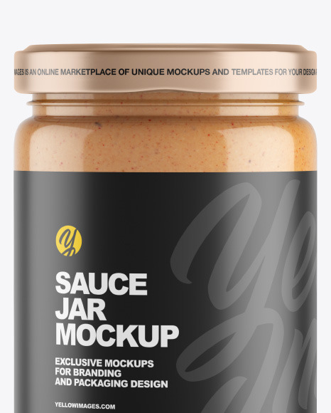 Clear Glass Jar w  Sauce Mockup PSD #2