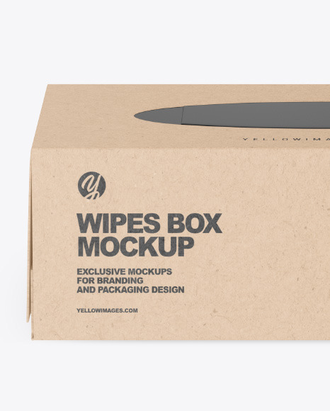 Kraft Box w  Wipes Mockup PSD #3