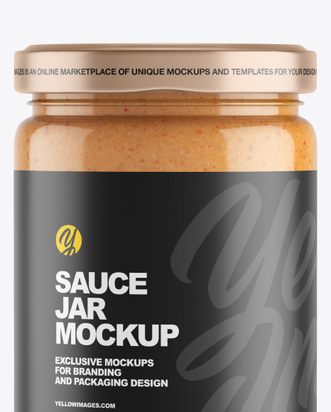 Clear Glass Jar w  Sauce Mockup PSD #2
