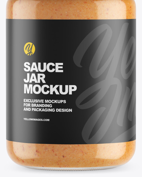Clear Glass Jar w  Sauce Mockup PSD #1