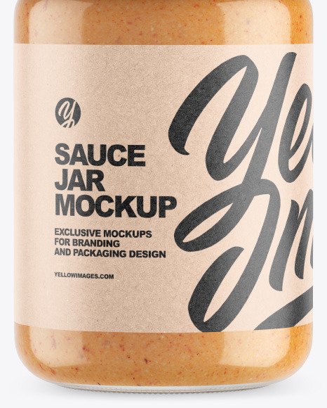 Clear Glass Jar w  Sauce Mockup PSD #6