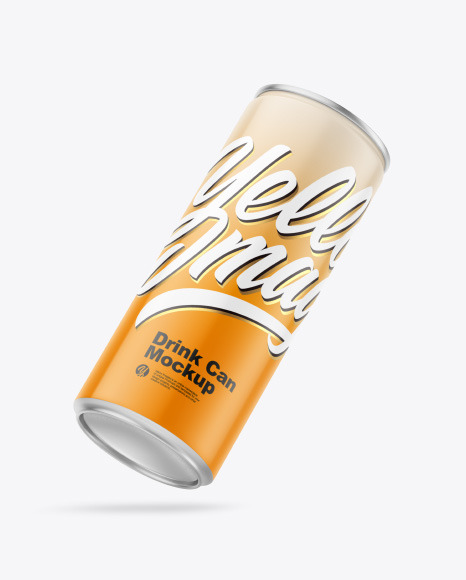 Download Glossy Drink Can Mockup Yellow Author