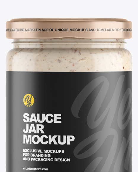 Clear Glass Jar w  Sauce Mockup PSD #2
