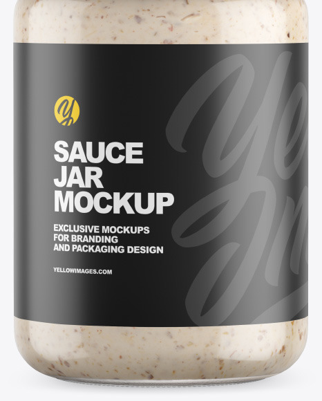 Clear Glass Jar w  Sauce Mockup PSD #1