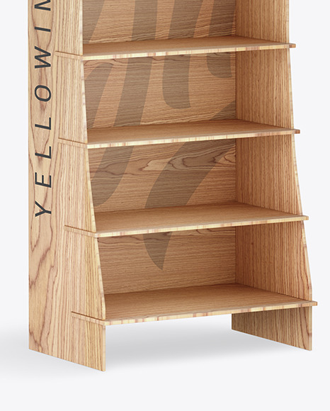 Wooden Display Stand Mockup PSD #1