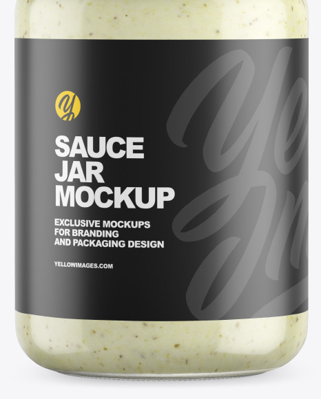 Clear Glass Jar w  Sauce Mockup PSD #1