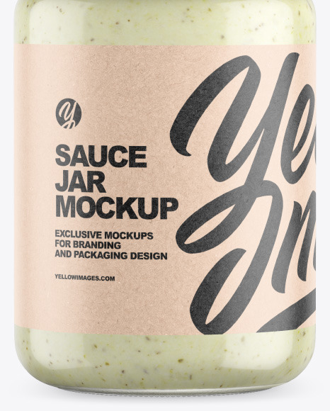 Clear Glass Jar w  Sauce Mockup PSD #6