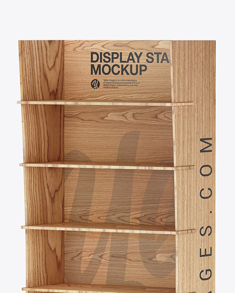 Wooden Display Stand Mockup PSD #2