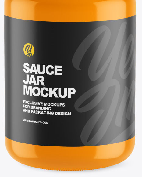 Glossy Sauce Jar Mockup PSD #1