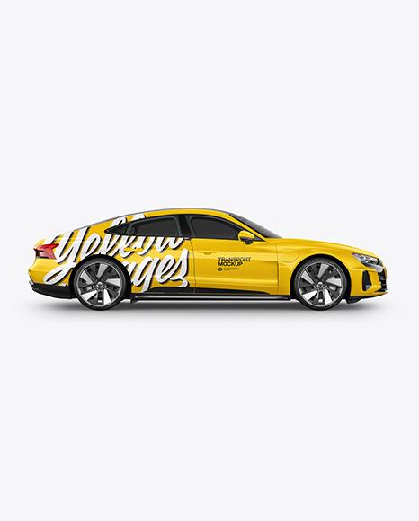 Electric Executive Car Mockup   Side View PSD #7