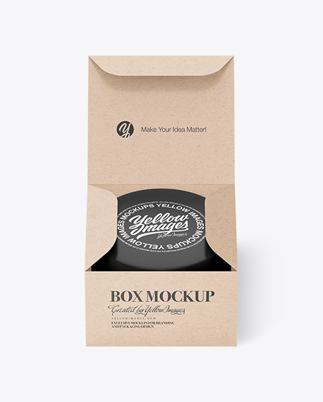 Cosmetic Jar in a Box Mockup