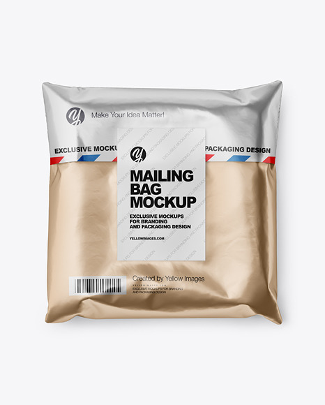 Download Metallic Mailing Bag Mockup In Bag Sack Mockups On Yellow Images Object Mockups