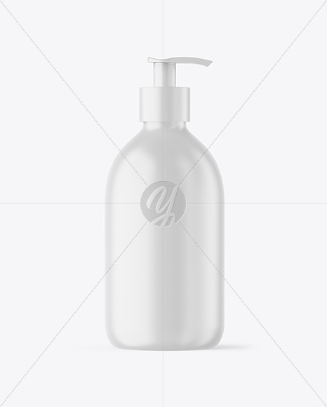 Free Matte Cosmetic Bottle with Pump Mockup PSD Mockups