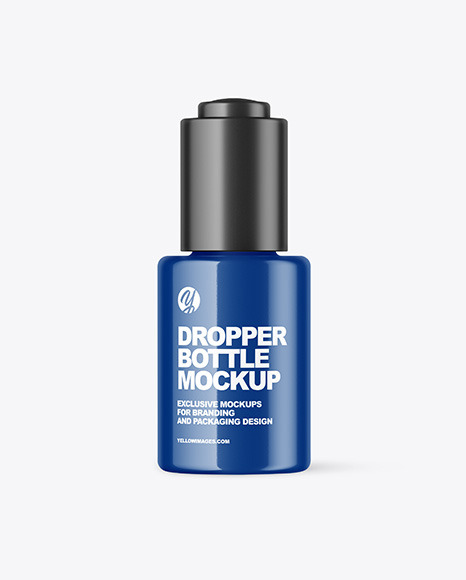 Glossy Dropper Bottle Mockup PSD #2