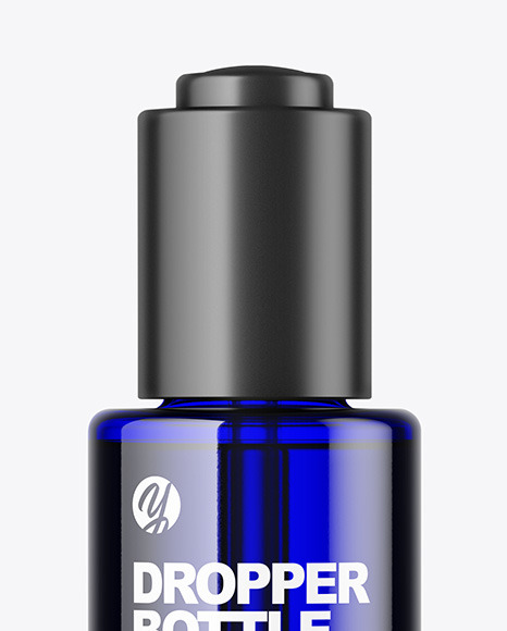 Blue Glass Dropper Bottle Mockup PSD #6