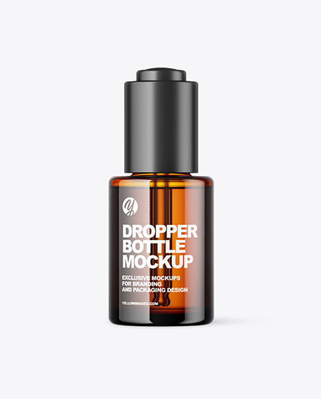 Amber Glass Dropper Bottle Mockup PSD #2