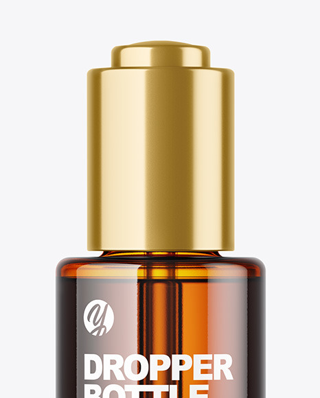Amber Glass Dropper Bottle Mockup PSD #1