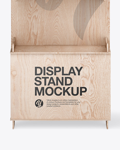 Wooden Display Stand Mockup PSD #1