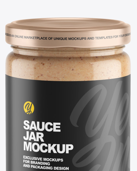 Clear Glass Jar w  Sauce Mockup PSD #2