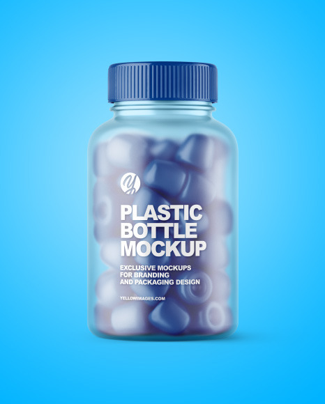 Frosted Bottle with Gummies Mockup PSD #6
