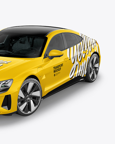 Electric Executive Car Mockup   Half Side View (High Angle Shot) PSD #2