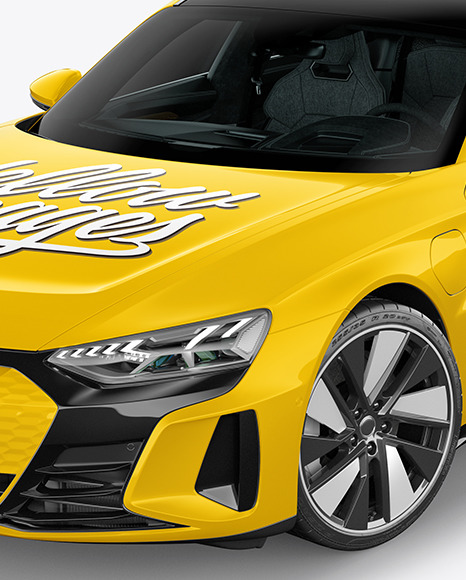 Electric Executive Car Mockup   Half Side View (High Angle Shot) PSD #6