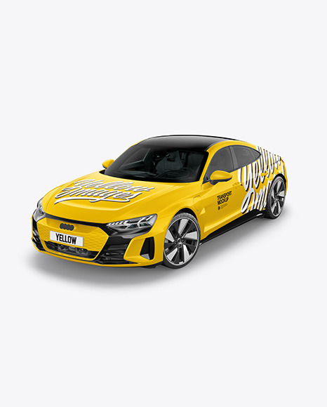 Electric Executive Car Mockup   Half Side View (High Angle Shot) PSD #7