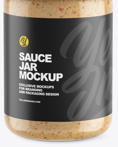 Clear Glass Jar w  Sauce Mockup PSD #1