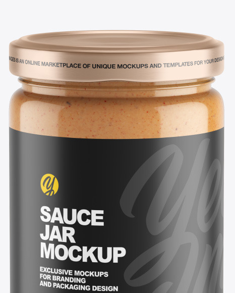 Clear Glass Jar w  Sauce Mockup PSD #2
