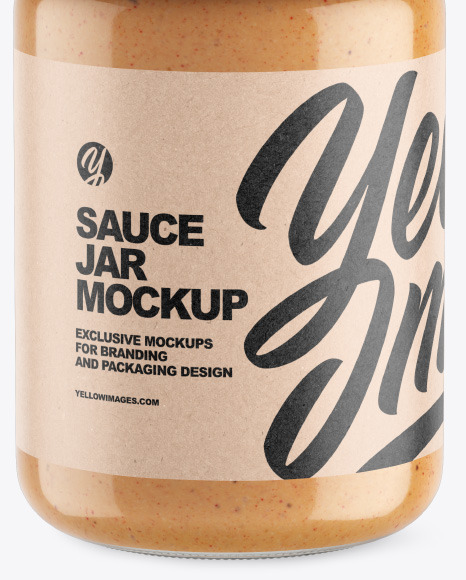 Clear Glass Jar w  Sauce Mockup PSD #6