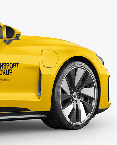 Electric Executive Car Mockup   Back Half Side View PSD #6
