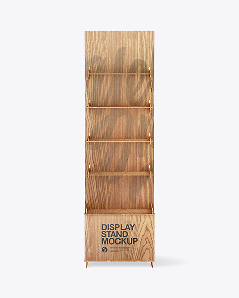 Wooden Display Stand Mockup