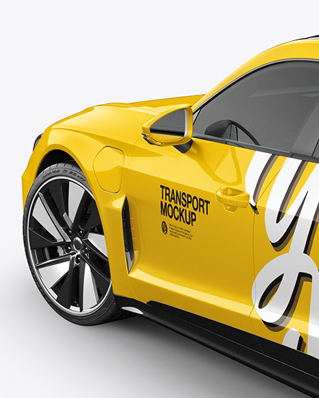 Electric Executive Car Mockup   Back Half Side View (High Angle Shot) PSD #6